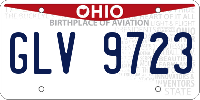 OH license plate GLV9723