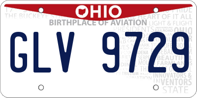 OH license plate GLV9729