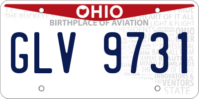OH license plate GLV9731