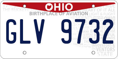 OH license plate GLV9732