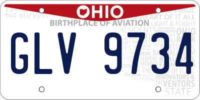 OH license plate GLV9734