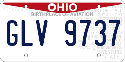 OH license plate GLV9737