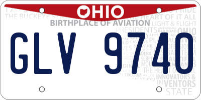 OH license plate GLV9740