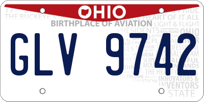 OH license plate GLV9742