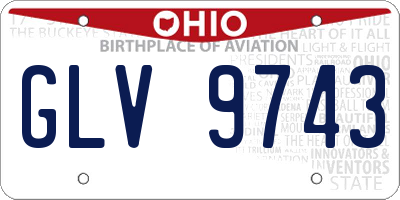 OH license plate GLV9743