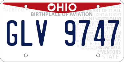 OH license plate GLV9747