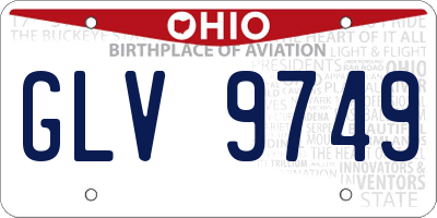 OH license plate GLV9749