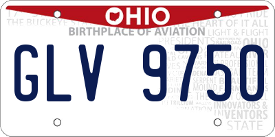 OH license plate GLV9750