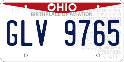 OH license plate GLV9765