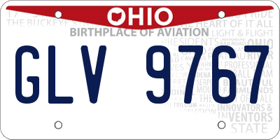 OH license plate GLV9767