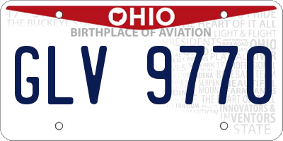 OH license plate GLV9770