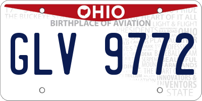 OH license plate GLV9772