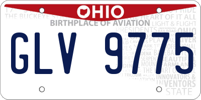 OH license plate GLV9775