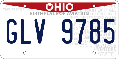 OH license plate GLV9785