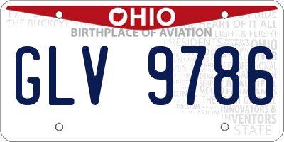 OH license plate GLV9786