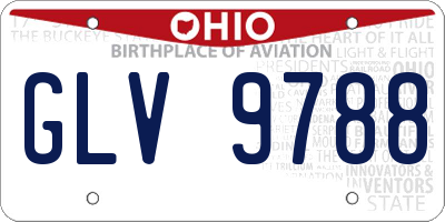 OH license plate GLV9788