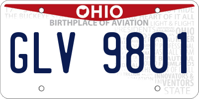 OH license plate GLV9801