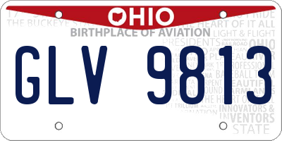 OH license plate GLV9813