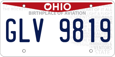 OH license plate GLV9819