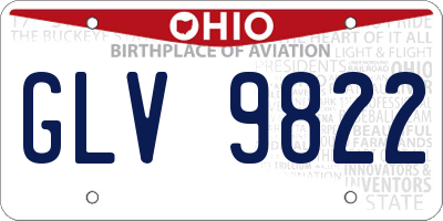 OH license plate GLV9822