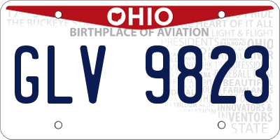 OH license plate GLV9823