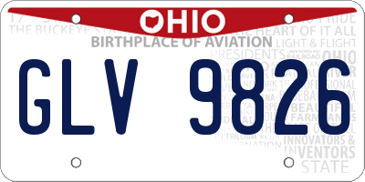 OH license plate GLV9826