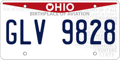 OH license plate GLV9828