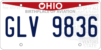 OH license plate GLV9836