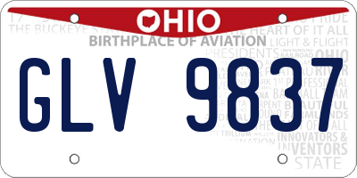 OH license plate GLV9837
