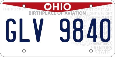 OH license plate GLV9840