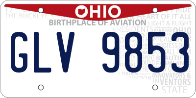 OH license plate GLV9853