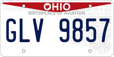 OH license plate GLV9857