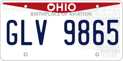 OH license plate GLV9865