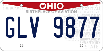 OH license plate GLV9877