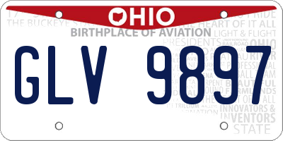 OH license plate GLV9897