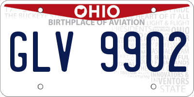 OH license plate GLV9902
