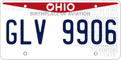 OH license plate GLV9906