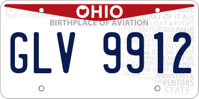 OH license plate GLV9912
