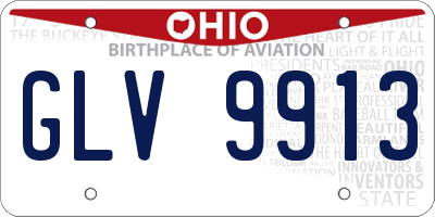 OH license plate GLV9913