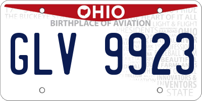 OH license plate GLV9923