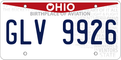 OH license plate GLV9926