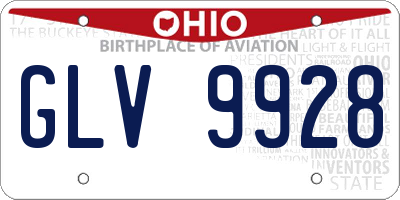 OH license plate GLV9928