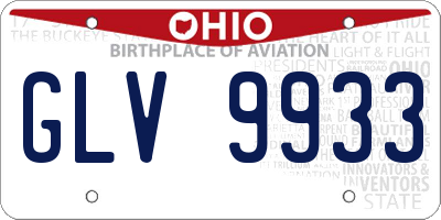 OH license plate GLV9933