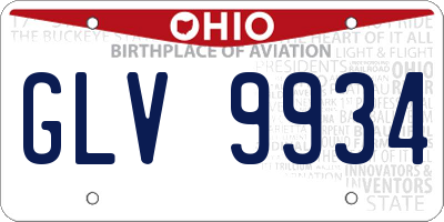 OH license plate GLV9934