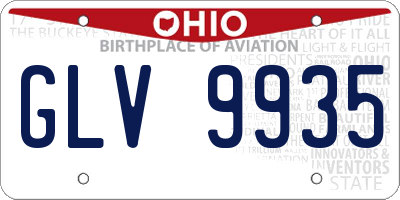 OH license plate GLV9935