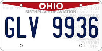 OH license plate GLV9936