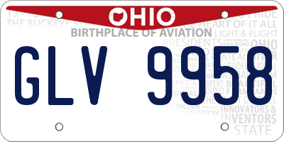 OH license plate GLV9958