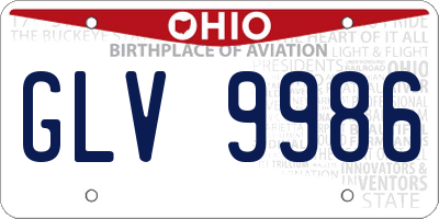 OH license plate GLV9986