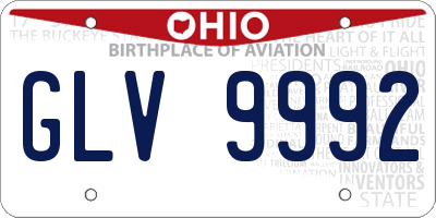 OH license plate GLV9992