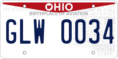 OH license plate GLW0034